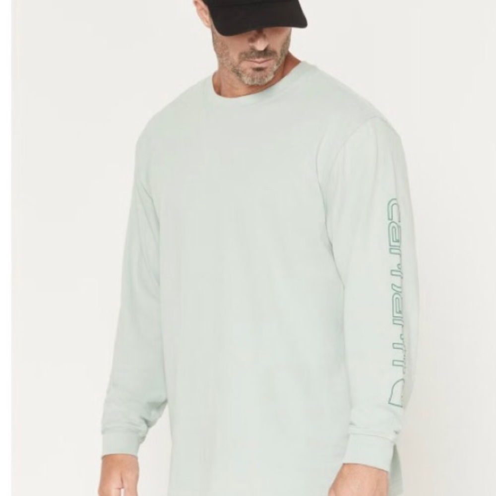 NWT Carhartt Men's Light Mint Green Long Sleeve Shirt Size XS